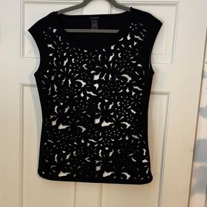 Ann Taylor Black Cut-Out Tank Top